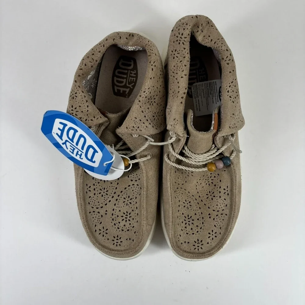 Hey Dude Wendy Peak Fold Boot Suede‎ Women's US 9 Brown Moc Toe Platform Booties
